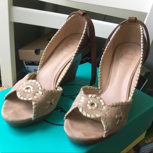 Jack Rogers Chrystie wedge w/ leather ankle  strap